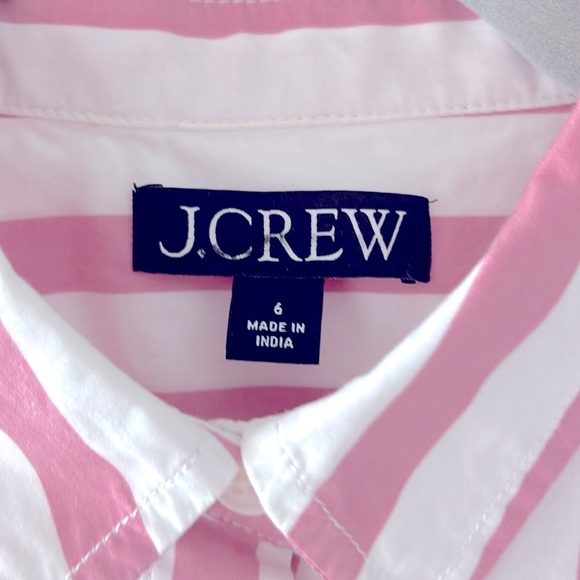 J. Crew | Pink & White Bold Striped Garçon Shirt | Size 6 - Picture 5 of 10